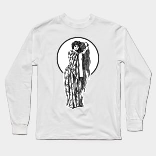 woman combing her hair Long Sleeve T-Shirt